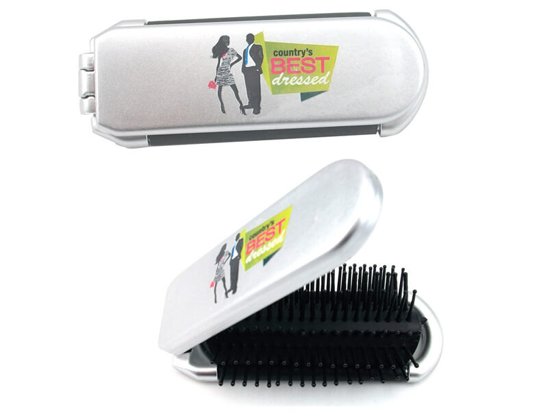 folding comb with mirror