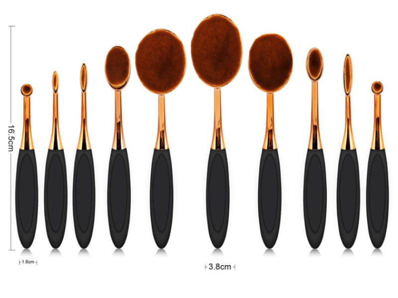 Oval Makeup Brush Set