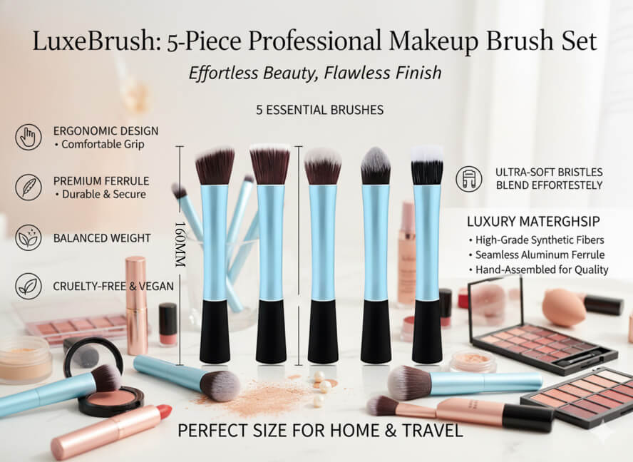 Private label packaging and luxury material options for premium bulk custom foundation brushes