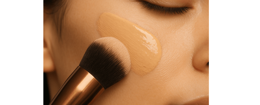 domed buffer brush blending liquid foundation